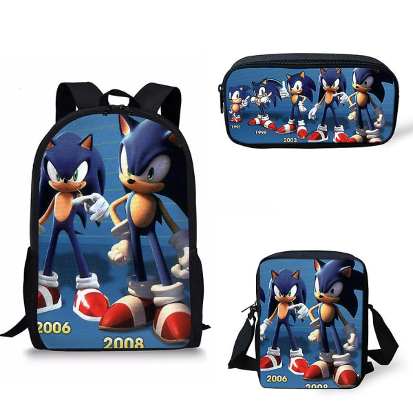 Sonic The Hedgehog tredelad studentryggsäck Style.2