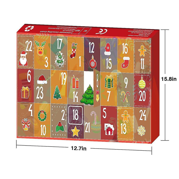 Julklapp 24 Dagars Nedräkning Adventskalender Brosch Ornament Blind Box Present