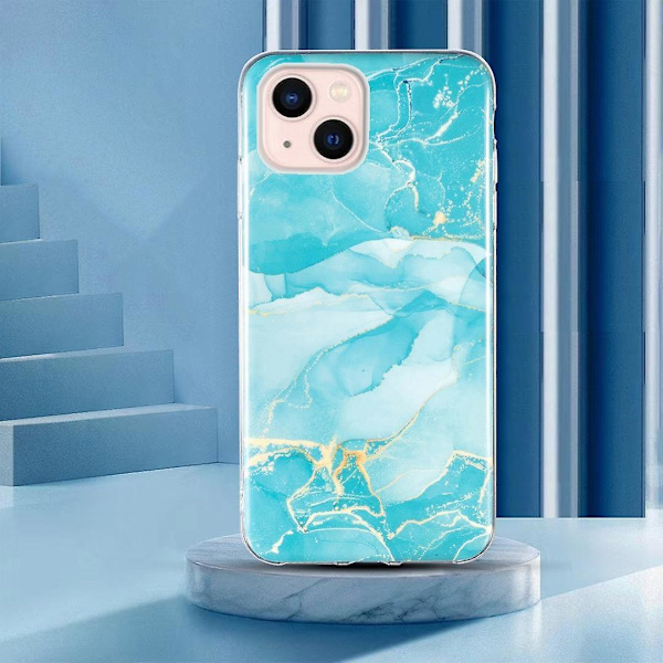 Marble TPU phone case för iPhone 15 Plus Green
