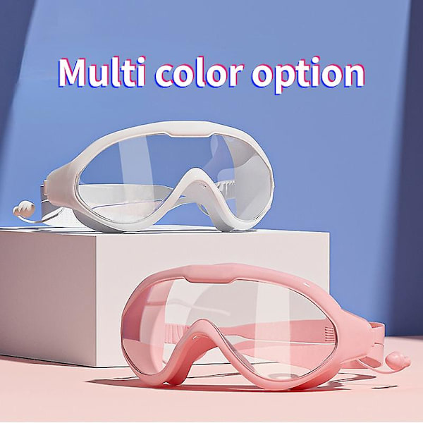 Stor ram Professionell simning Vattentät mjuk silikonglasögon Simglasögon Anti-dim Män Kvinnor Glasögon För Herr Kvinnor grey A goggles