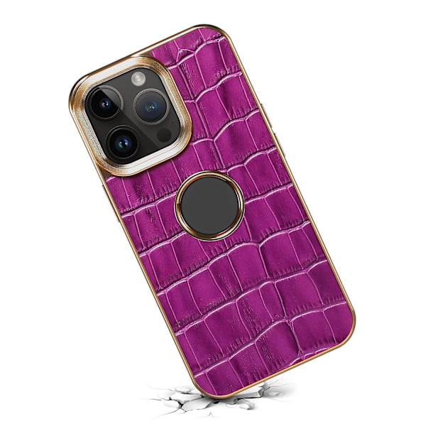 Denior Crocodile Texture PU case för iPhone 15 Purple