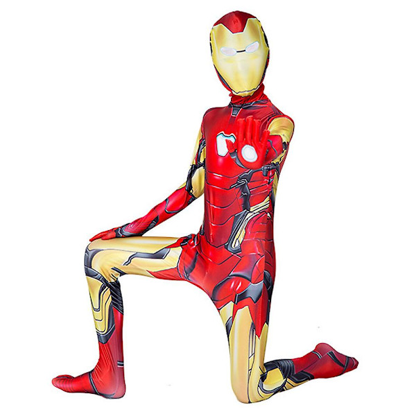 Iron Man 3d Zentai helkroppsdräkt för män Marvel Avengers Superhjälte Cosplay Jumpsuit Halloween Party Dress Up 190