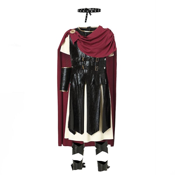 Spartan Warrior set Roman Gladiator Cosplay Halloween Carnival kostym för vuxet barn Child with knife shield L