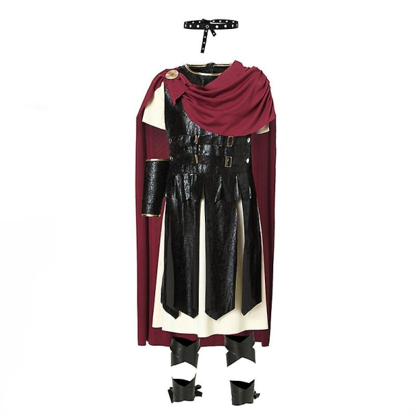 Spartan Warrior set Roman Gladiator Cosplay Halloween Carnival kostym för vuxet barn Child with knife shield M