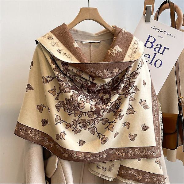 Tjock Vinter Varm Pashmina Sjal Scarf För Dam Lyx Elegant Cashmere Filt Wraps Kvinnlig Poncho Märke Echarpe 2022 WYT284 3