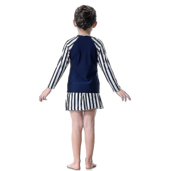 Barn Flickor Badkläder Klänning Mu Islamiska Beachwear Burkini Baddräkt Set Navy Blue 7-8 Years