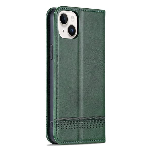 AZNS Calf PU case för iPhone 15 Dark green