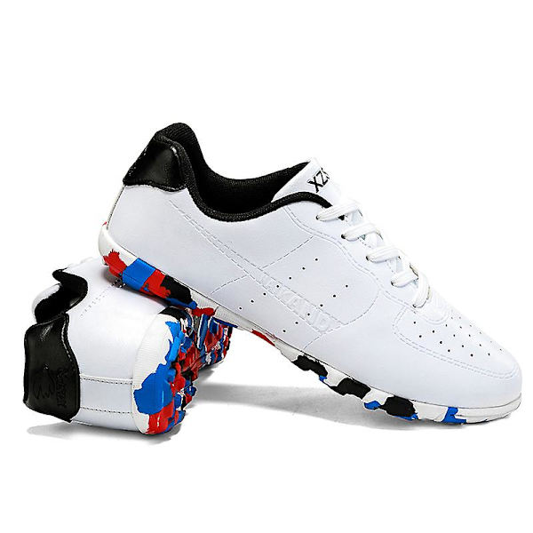 Fotbollsskor för män Halkfria fotbollsskor Klossar Gräs Fotbollssneakers 3C22026 White 42