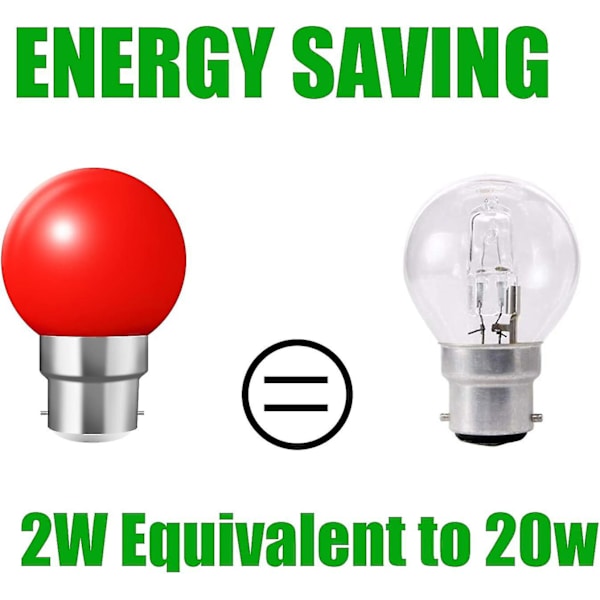 Set med 20 färger LED-lampor B22 bajonettlampor 2w röd, gul, orange null none