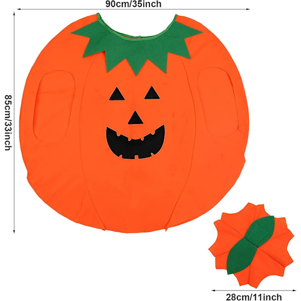 4 delar Halloween pumpa kostym för vuxna, pumpa outfits Cosplay med pumpor hatt, pumpa påsar och lår höga strumpor