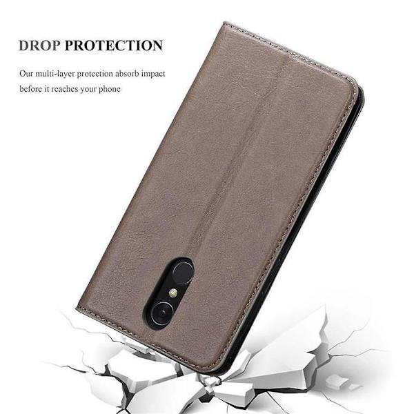 LG Q7 / Q7a / Q7+ Cover Case - med stativfunktion och kortplats COFFEE BROWN Q7 / Q7a / Q7+