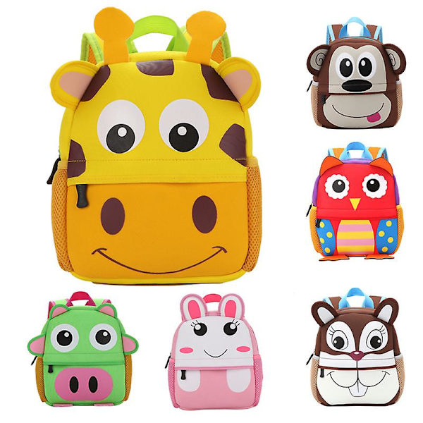Ny 3d Barn Skolväskor Barn Ryggsäckar Dagis Tecknad Djur Toddle Barn Ryggsäck Mode Resor Utomhusväskor Cartoon 3