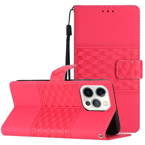 Diamantpräglat case för iPhone 15 Pro Red