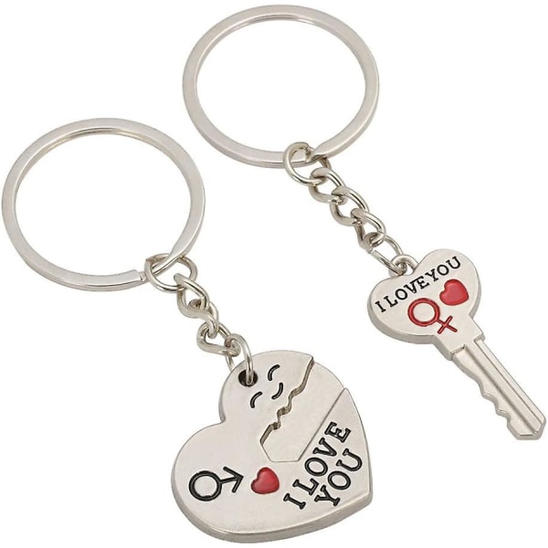 Alla hjärtans dag nyckelring par - jag älskar dig hjärta och nyckelring Ring - par nyckelringar