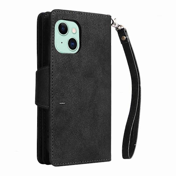 Phone case i läder för iPhone 15 Black