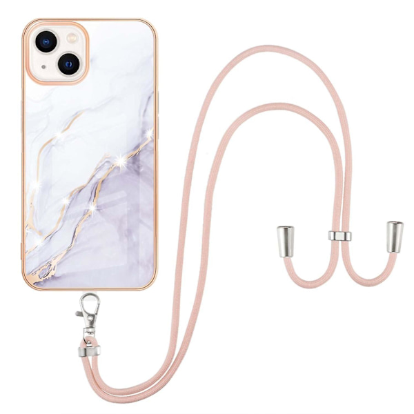 Galvaniserad marmor TPU- case för iPhone 15 White