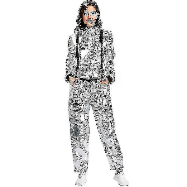 Par Astronaut Jumpsuit Uniform Karneval Halloween Cosplay Fest Rymdkostym Rollspel Fancy Dress Up Women M
