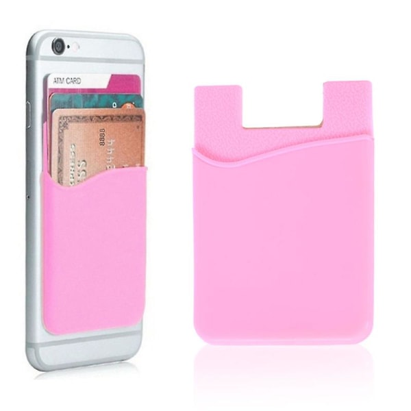 3 st självhäftande telefonplånbok för telefon smartphone Pink 3pcs