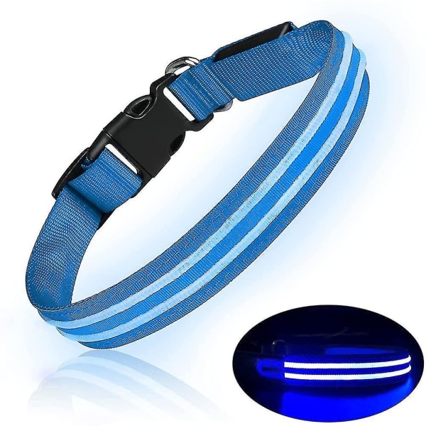 Light Up Hundhalsband Uppladdningsbart USB blinkande Hundhalsband Vattentätt justerbart Hund-led-ljus Superljusligt dubbelt optiskt fiberglödande halsband null none