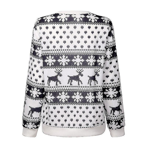 Dam långärmad tröja Jumper Xmas Elk Print Top Black XL