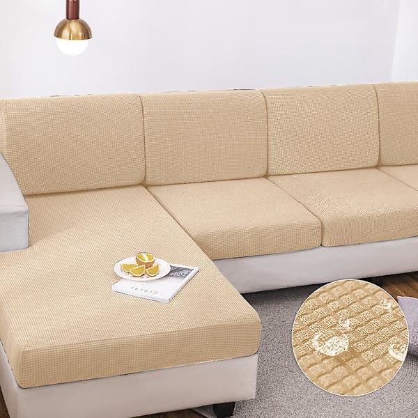 Vattentät cover för vardagsrum Stretch jacquard sofföverdrag Billig sofföverdrag Delikat sofföverdrag för hem Hotell C 3RD(135-165cm) Beige