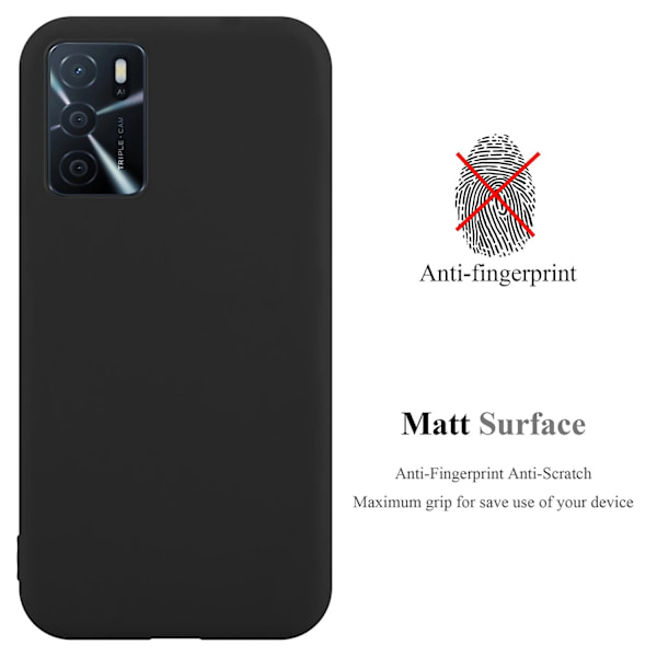 Oppo A16s / A54s Hülle Handy Cover TPU- case - matta färger CANDY BLACK A16s / A54s