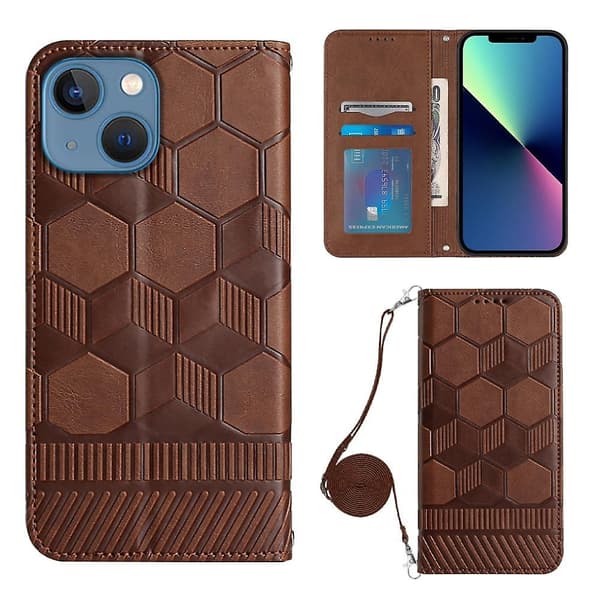Crossbody PU- phone case för iPhone 15 Brown
