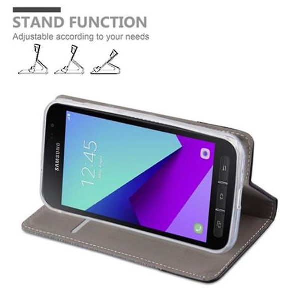 Samsung Galaxy XCover 4 / XCover 4s Hülle Cover Case Etui - im Jeanslook mit Stand Funktion och Kartenfach GREY BLACK Galaxy XCover 4 / XCover 4s
