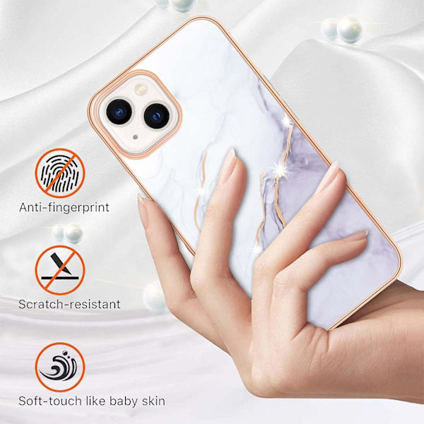 Marmor TPU- case för iPhone 15 Plus White