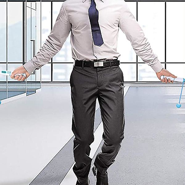 Hopprep, digitalt viktat hopprep utan hopp, justerbart sladdlöst hopprep för fitness för kvinnor män White-blue