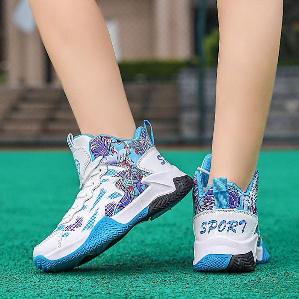 Barn Sneakers Pojkar Basketskor Halkfria Barn Sportskor 3B017 Blue 39
