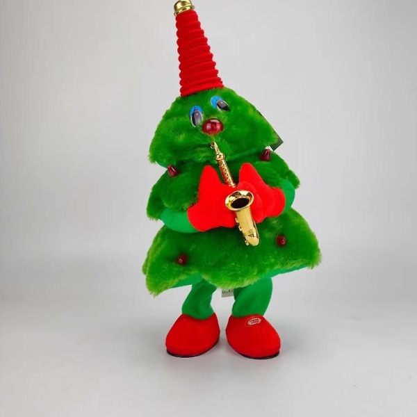 Christmas Electric Christmas Tree Plyschleksak Julgran Sång och Dans Upplyst julgran Saxophone Christmas Tree