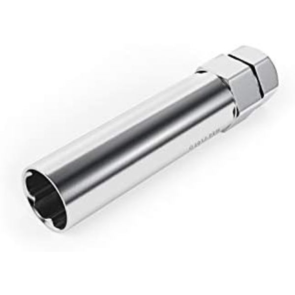 StanceMagic 6-punkts splinedrivning tuner ersättningsnyckelverktyg för eftermarknaden sexspline hjullåsmuttrar - 17,6 mm innerdiameter - Large 6-Spline Silver \/ Chrome
