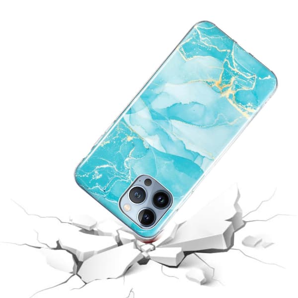 Marble TPU phone case för iPhone 15 Pro Green