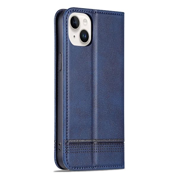 AZNS Calf PU case för iPhone 15 Plus Dark blue