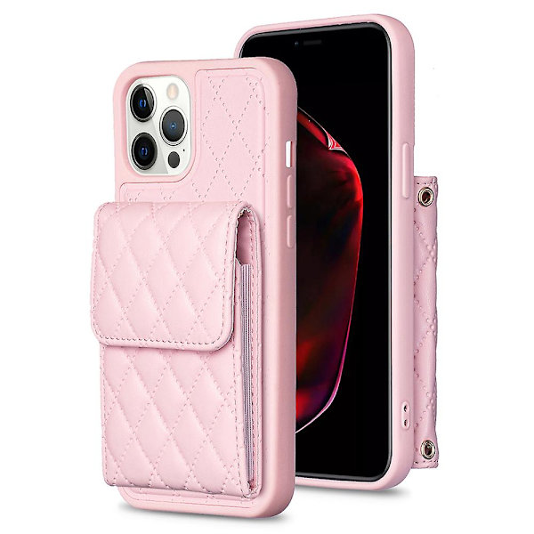Bf22-stil case för Iphone 12 Pro Max Pu Läderbelagd Tpu Kickstand Cover Pink
