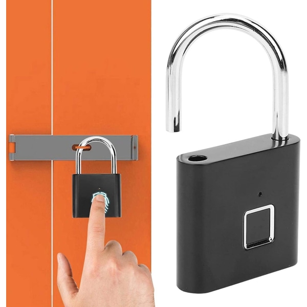 Fingeravtryck Smart hänglås, nyckellöst mini elektroniskt hänglås, bärbart USB smart lås, hänglås bygel Smart lås, elektroniskt hänglås Dörrlås null none