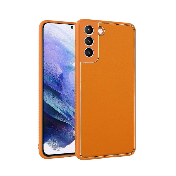 Pu case som är kompatibelt med Galaxy S23 Ultra/ Galaxy S23 Plus/ Galaxy S23 Orange Galaxy S23 Plus