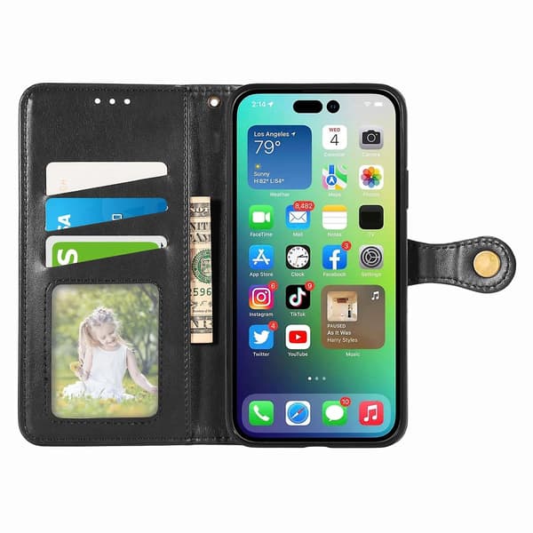 Enfärgat case med spänne för iPhone 15 Black