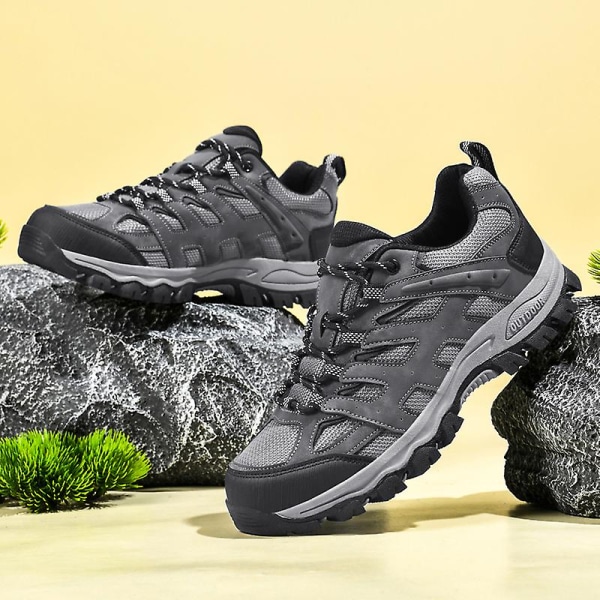 Herr Dam vandringsskor Low-Top Sneakers för Utomhus Trailing Trekking Walking 3D2388 Gray 40