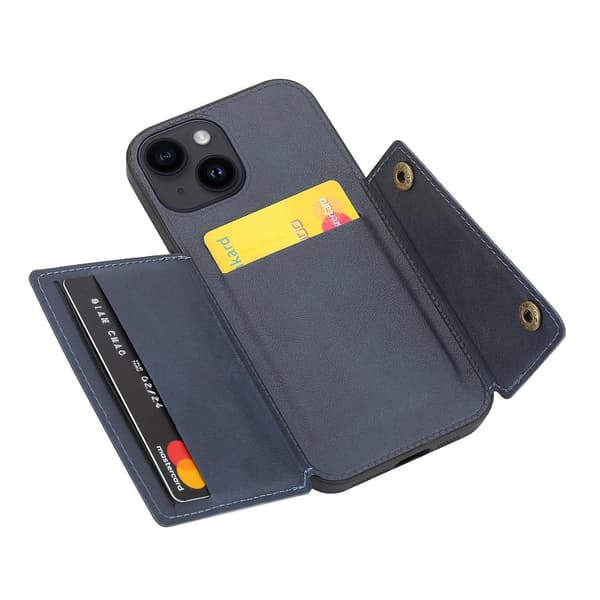 Phone case med dubbelt spänne för iPhone 15 Blue