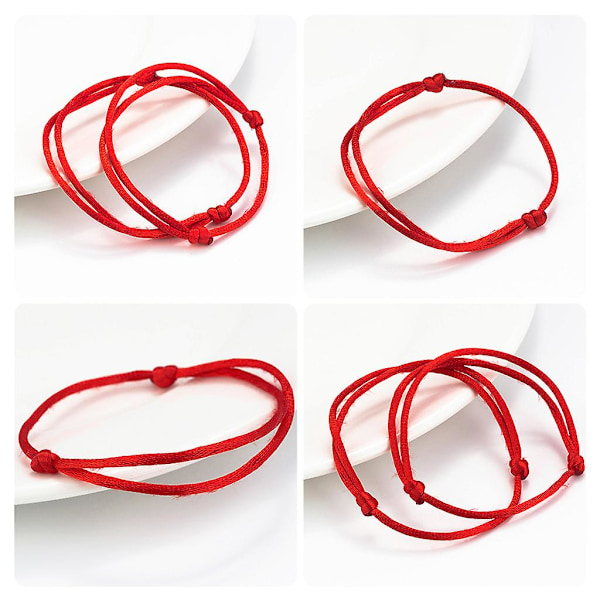 10st enkelt röd sladdarmband Good Luck String Kabbalah Protection Knot Amulet