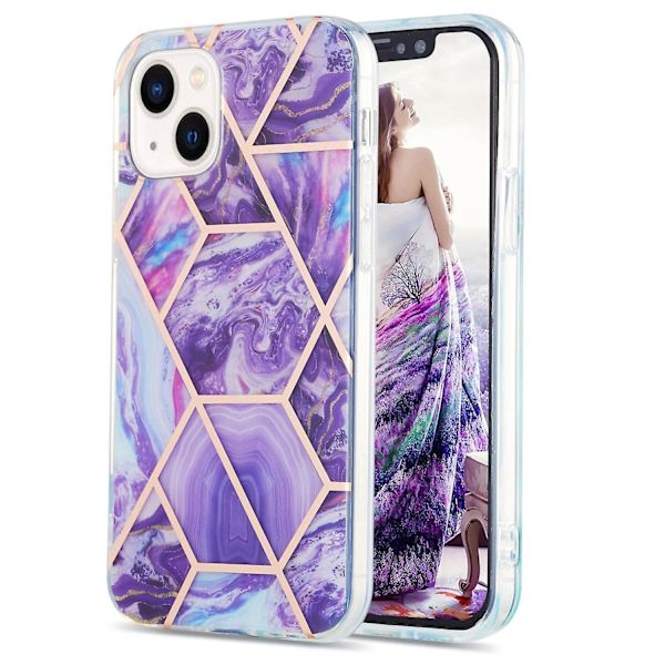 Marmor TPU- case för iPhone 15 Plus Dark purple