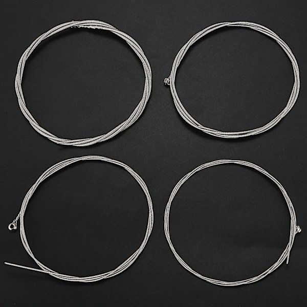 Set med 4 stålsträngar för 4 strängar Silver none