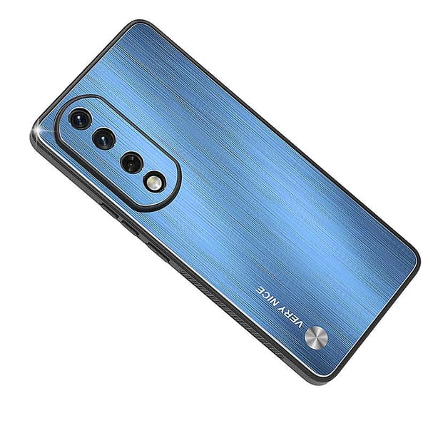 For Honor 90 Aluminiumlegering Baksida Tpu Ram Phone case Stötsäkert borstat cover Blue