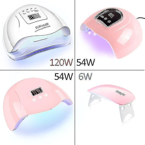 Nagelgelsats Professionellt set med 120w/54w Uv-nagellampa och nagelborrkompatibelt alla torkande set YH42-5 none