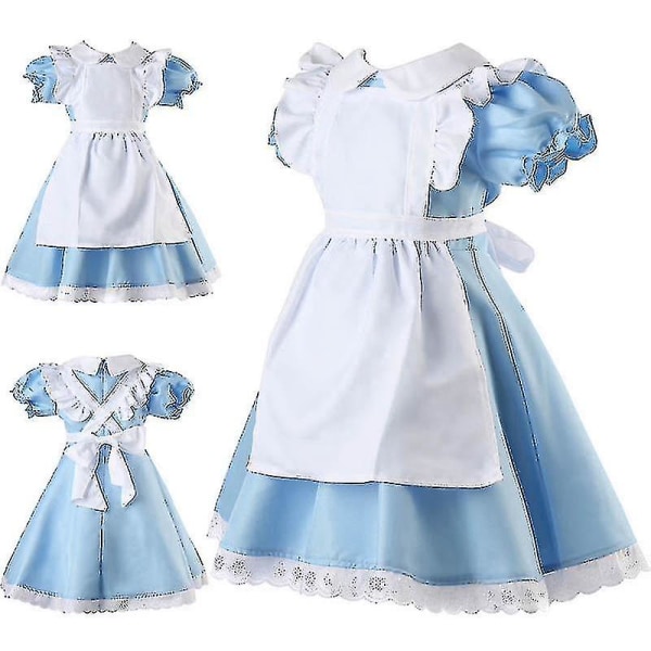 Halloween Maid Kids Lolita Fancy Dress Cosplay Kostym 110cm