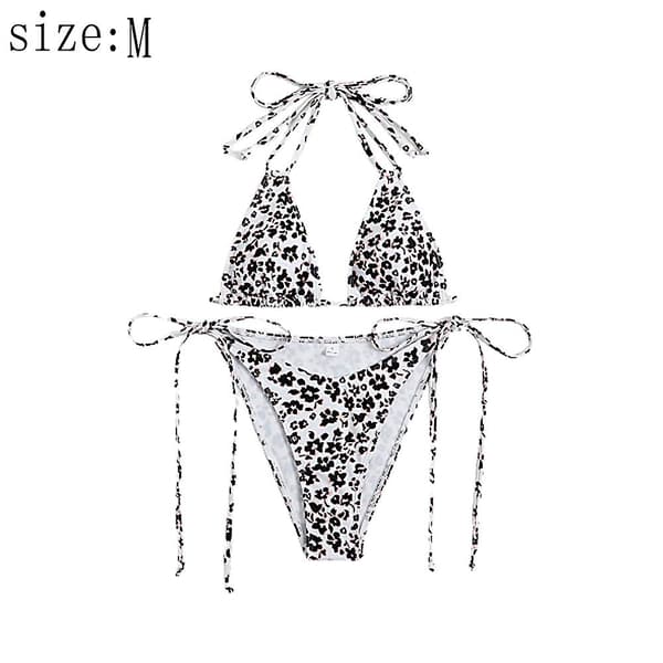 Sexig Bikini Dam Split Baddräkt Summer Beach Pool Bikini Leopard print m