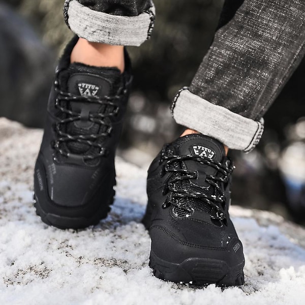 Vinter snösneakers för män Vattentåliga skor Anti-halk Casual Lätta vandringsskor 8527 Black 41