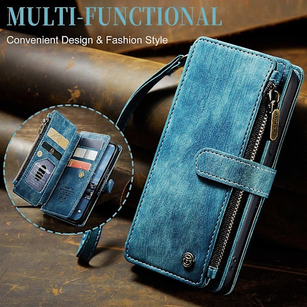Multifunktionellt case för iPhone 15 Pro Max Blue